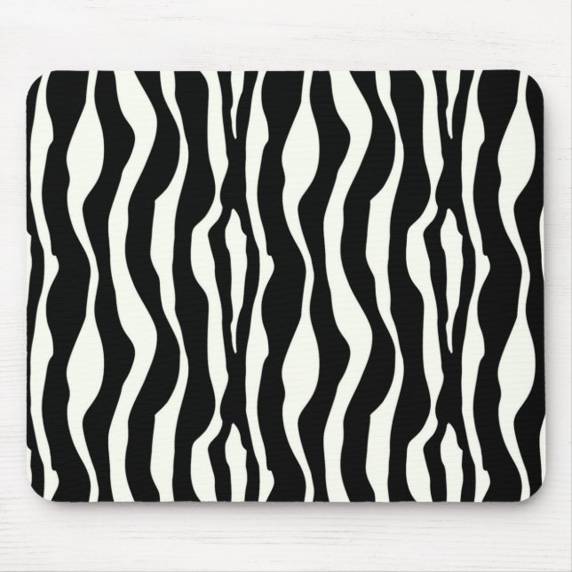 Mousepad Listras de zebra - Preto e Branco (Frente)