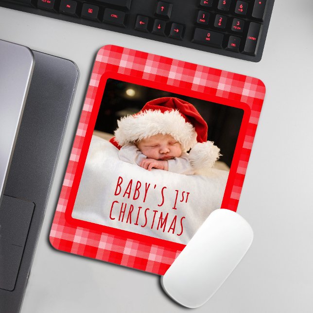 Mousepad Listras diagonais xadrez vermelhas de Natal (Criador carregado)