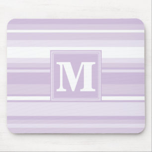 Mousepad Listras do roxo do cardo do monograma