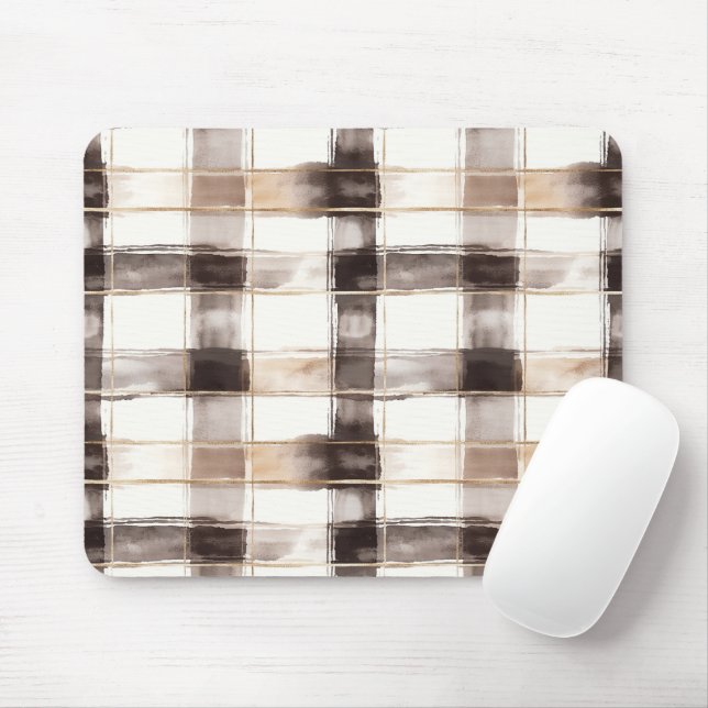 Mousepad Listras Douradas Creme Marrom (Com mouse)