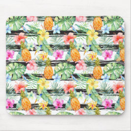 Mousepad Listras florais tropicais