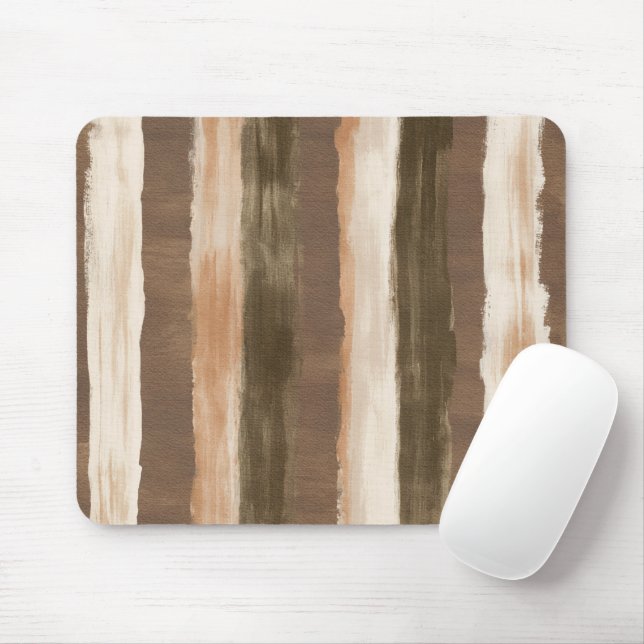 Mousepad Listras Laranja Creme Marrom (Com mouse)