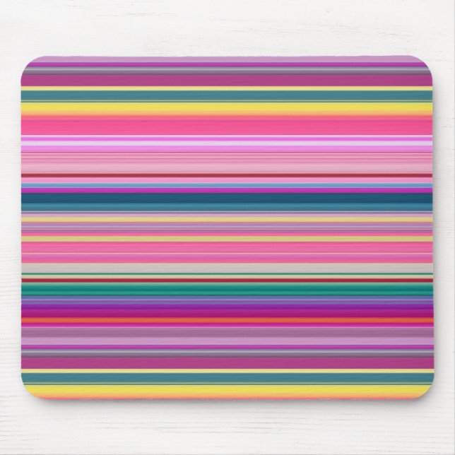 Mousepad Listras multicoloridas retrô (Frente)