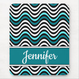 Mousepad Listras onduladas brancas pretas