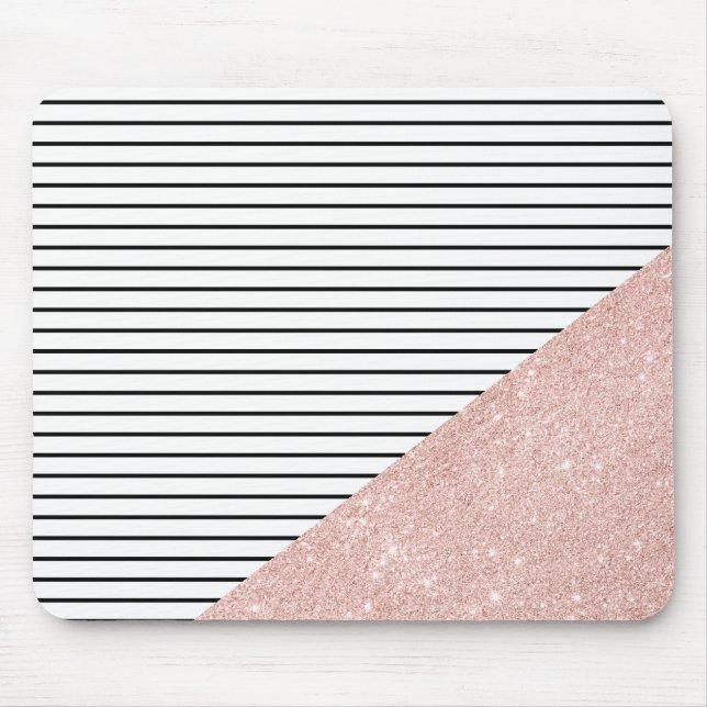 Mousepad Listras pretas de pintinho elegante e brilho doura (Frente)