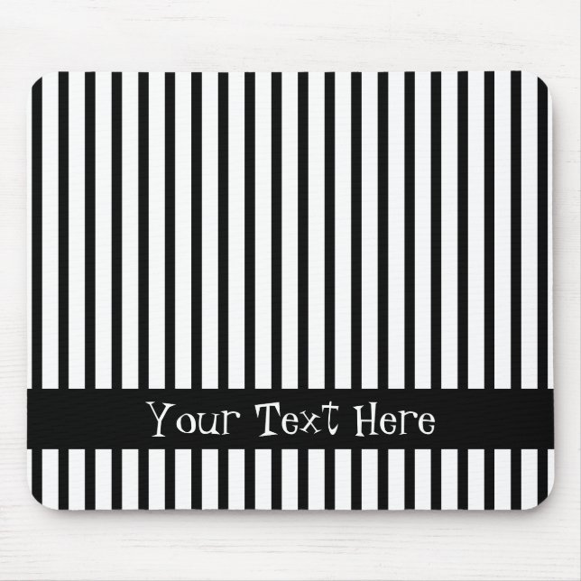 Mousepad Listras Pretas e Brancas Personalizáveis (Frente)