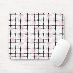 Mousepad Listras Rosa Brancas Pretas