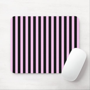 Mousepad Listras Rosa, Listras Pretas, Padrão Stripes