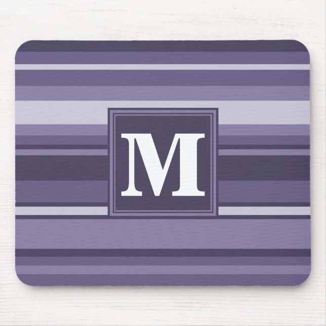 Mousepad Listras roxas de urze monogramas (Frente)