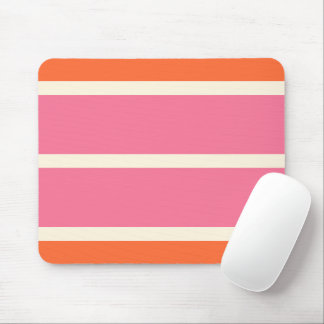 Mousepad Listras Simples em Rosa, Laranja e Creme