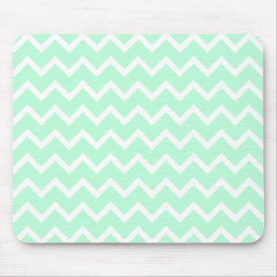 Mousepad Listras verdes de Chevron do ziguezague da hortel