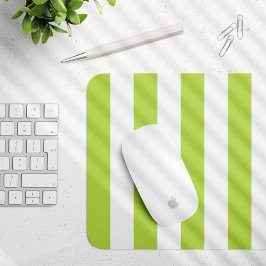 Mousepad Listras Verdes, Listras Brancas, Padrão Lachado
