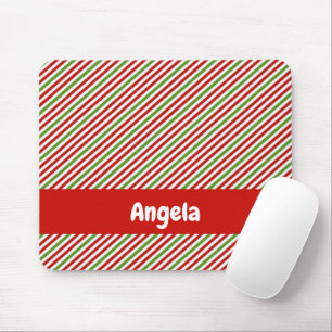 Mousepad Listras verdes, vermelhas e brancas