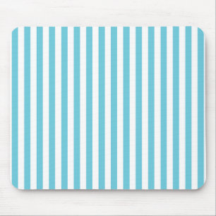 Mousepad Listras Verticais Clássicas em Azul Claro e Branco