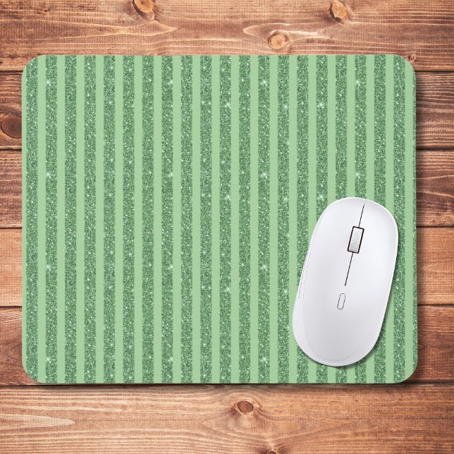 Mousepad Listras Verticais Simples com Brilho em Verde Flor (Criador carregado)