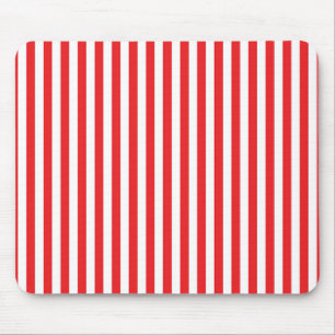 Mousepad Listras Verticais Vermelhas e Brancas Clássicas