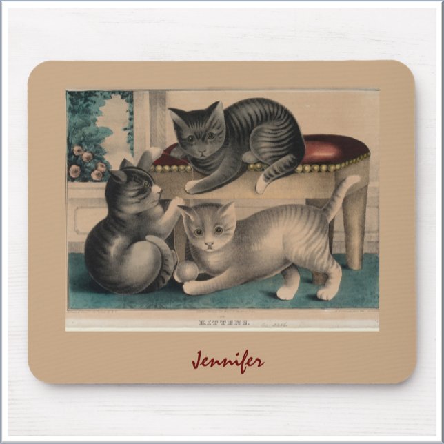 Mousepad Litógrafo Vintage Adorable Kittens (Criador carregado)