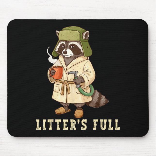 Mousepad Litter’s Full Funny Raccoon Christmas Mpy Raccoon  (Frente)