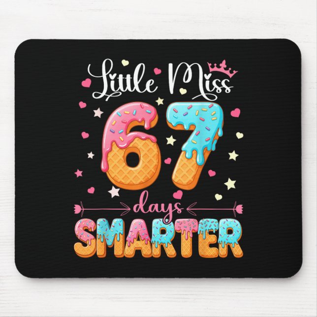 Mousepad Little Miss 67 Days Smarter Kids Girls 67th Day Of (Frente)