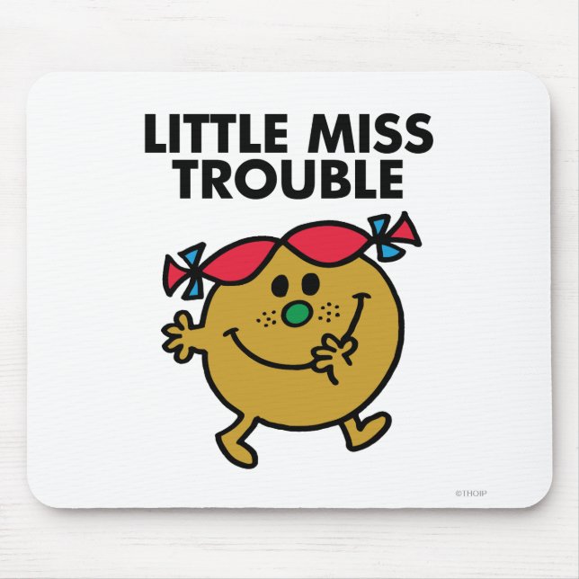 Mousepad Little Miss Trouble | Letra negra (Frente)