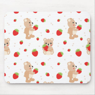 Mousepad Little teddy bear with strawberry