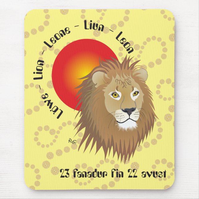 Mousepad Liun 23 fanadur fin 22 avust Mauspad (Frente)