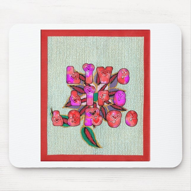 Mousepad "Live Life Large", Impressão de Arte (Frente)