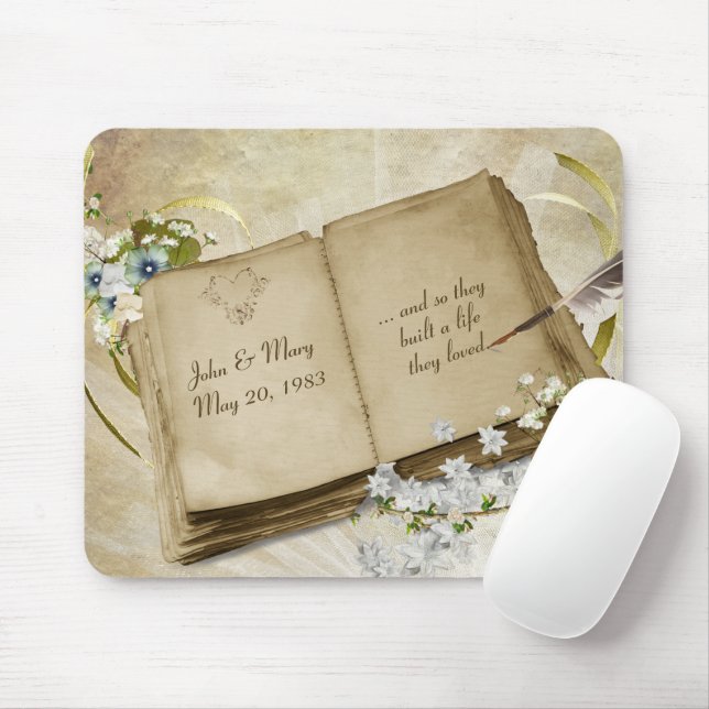 Mousepad Livro de Casamento com Caneta (Com mouse)