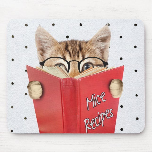 Mousepad Livro de Receitas de Leitura de Cat (Frente)