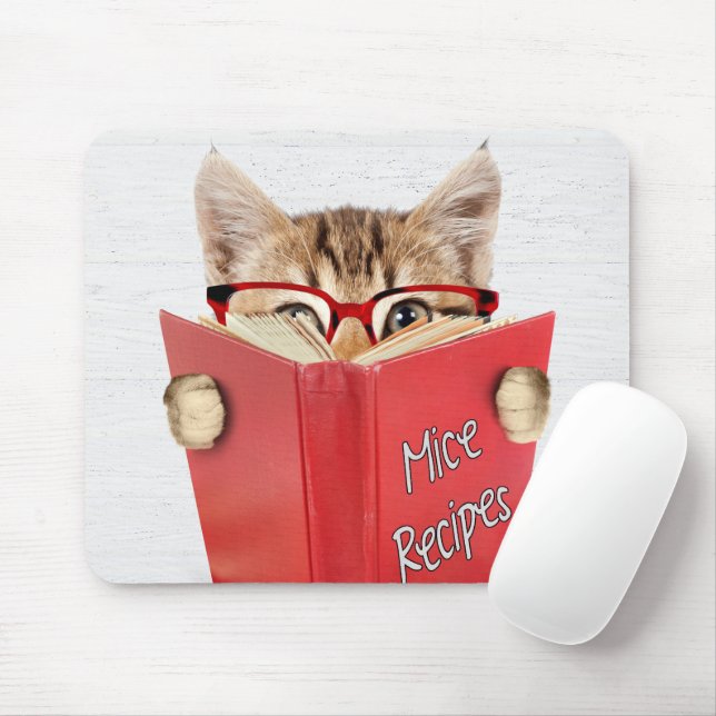 Mousepad Livro de Receitas de Leitura de Cat (Com mouse)