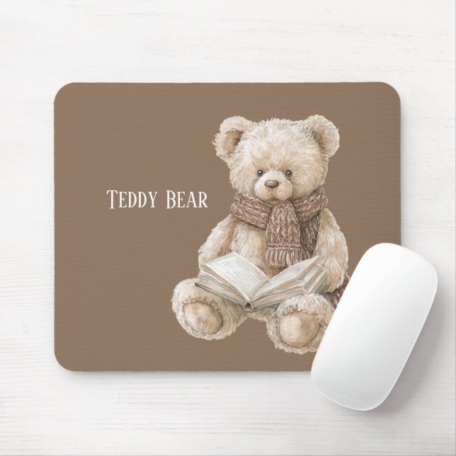 Mousepad Livro de Urso de Pelúcia Marrom Creme (Com mouse)
