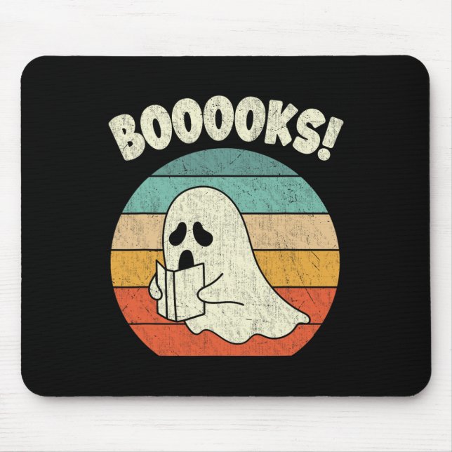 Mousepad Livro Ghost Halloween Vintage Livro Libra (Frente)