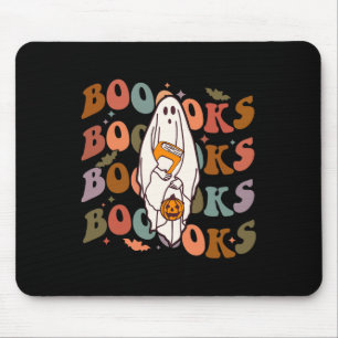 Mousepad Livros de Halloween Livros Fofos Ghost Boo Lendo L