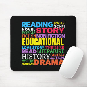 Mousepad Livros de Leitura de Amor - Arte de Palavras Genér
