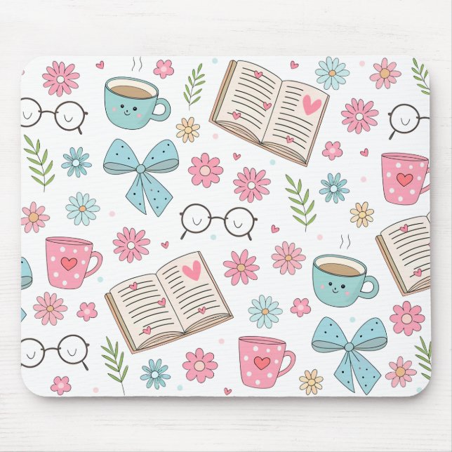 Mousepad Livros e Flores da Primavera (Frente)
