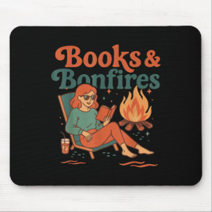 Mousepad Livros E Fogueiras Aconchegante Fogão De Leitura V