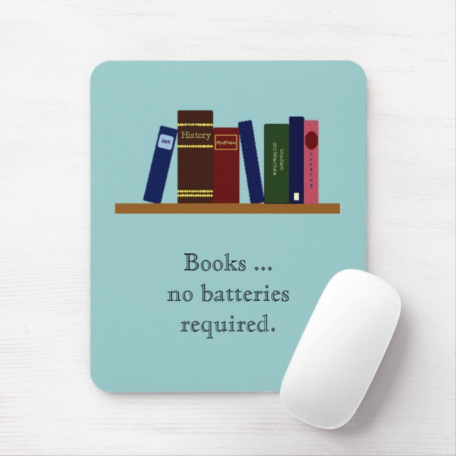 Mousepad - Livros ... não são necessárias baterias (Com mouse)