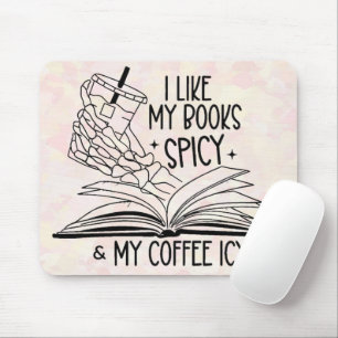 Mousepad Livros picantes e café gelado