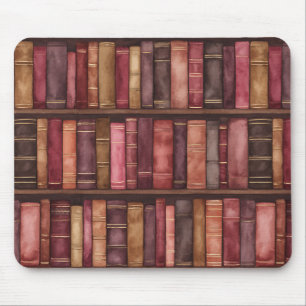 Mousepad Livros Vermelho Burgundy Bege Rosa Marrom
