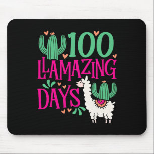 Mousepad Llama 100 Dias Úteis De Escola - Meninas Bonitas E