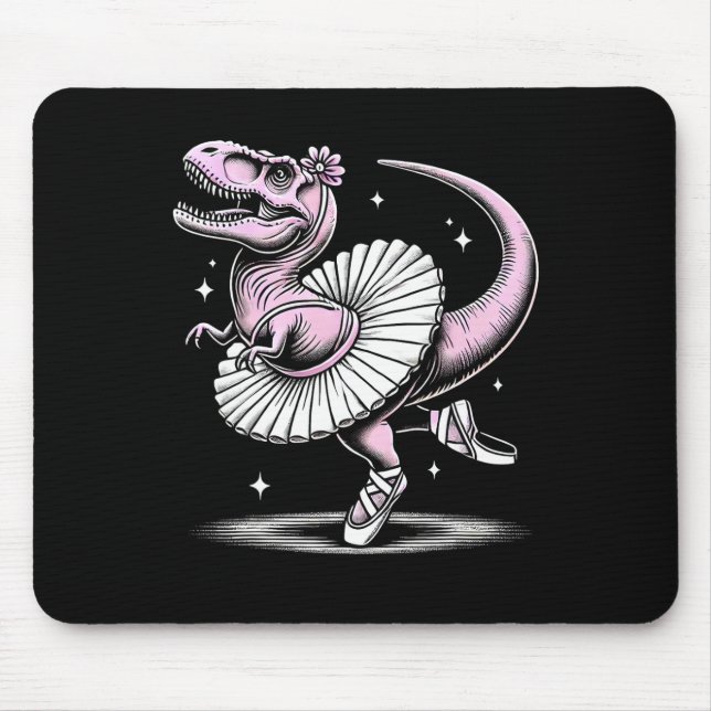 Mousepad Llet T-rex Dançando No Tutu E Chinelos  (Frente)