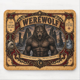 Mousepad Lobisomem, Monstro de Circo Vintage