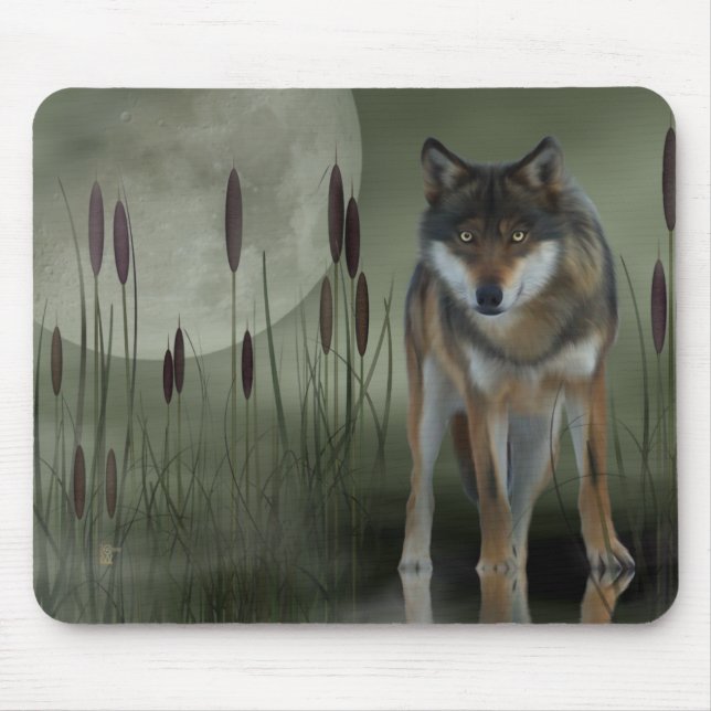 Mousepad Lobo da lua - lobo, animais (Frente)