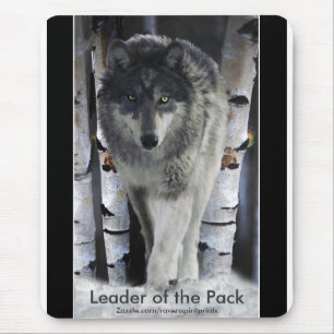 Mousepad Lobo de madeira, neve e arte dos animais selvagens