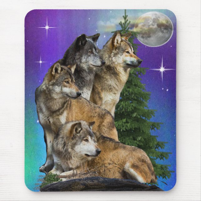Mousepad lobo e lua (Frente)