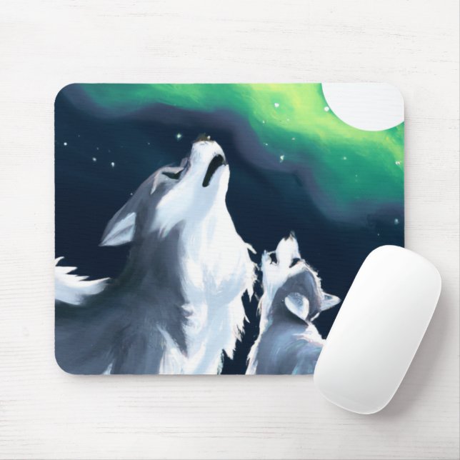 Mousepad Lobo Fofo e Almoço na Lua Cheia (Com mouse)