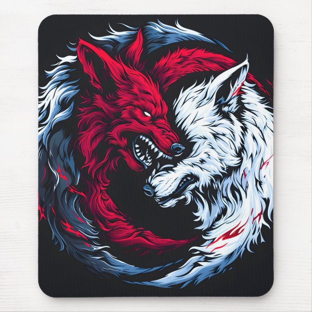 Mousepad Lobo Lunar Selvagem Duplo (Frente)