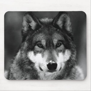 Mousepad Lobo Negro e Branco