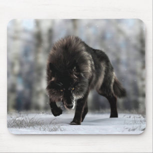 Mousepad Lobo negro zangado