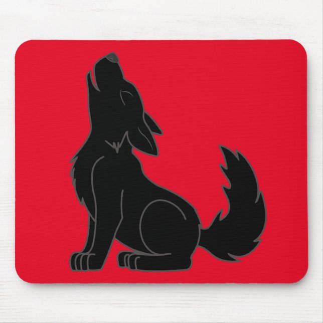 Mousepad Lobo preto do urro (Frente)